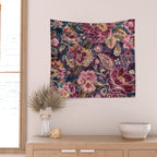 Exotic Plum Bohemian Floral Wall Tapestry Gallery Image 2