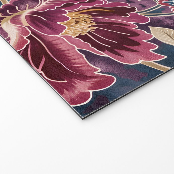 Exotic Plum Bohemian Floral Welcome Mat Gallery Image 2