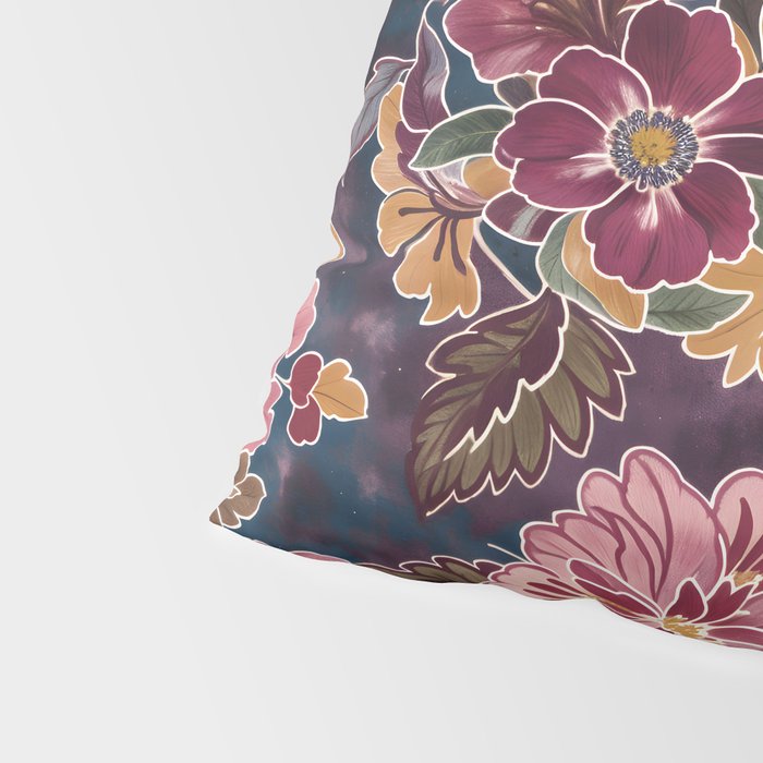 Exotic Plum Bohemian Floral Pillow Sham Gallery Image 4