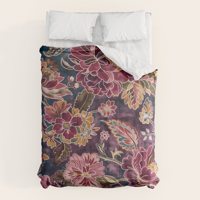 Exotic Plum Bohemian Floral Comforter Gallery Image 6