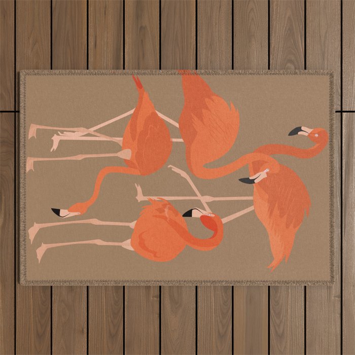 Graceful Flamingos 2 Outdoor Rug Gallery Image 1