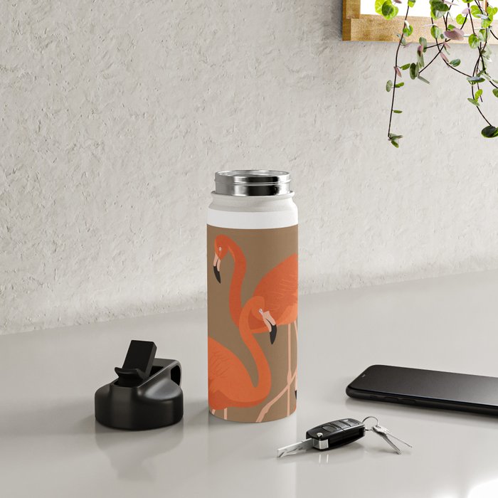 Graceful Flamingos 2 Water Bottle Gallery Image 4