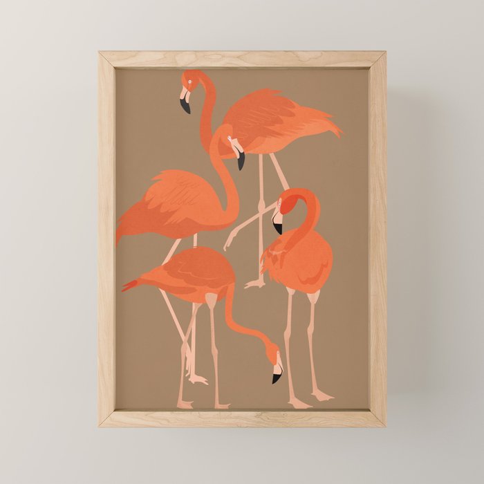 Graceful Flamingos 2 Mini Art Print Gallery Image 1