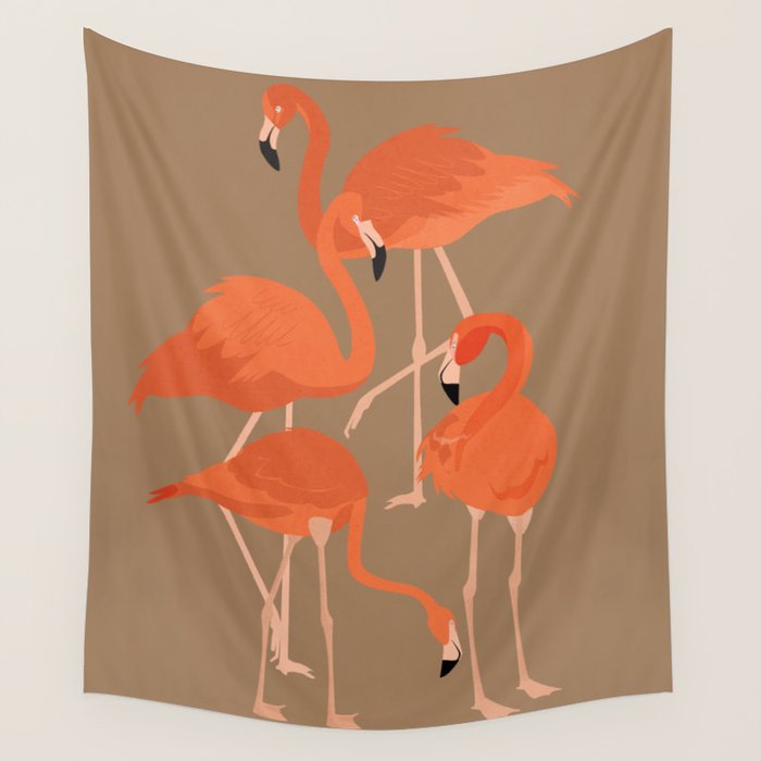 Graceful Flamingos 2 Wall Tapestry Gallery Image 4