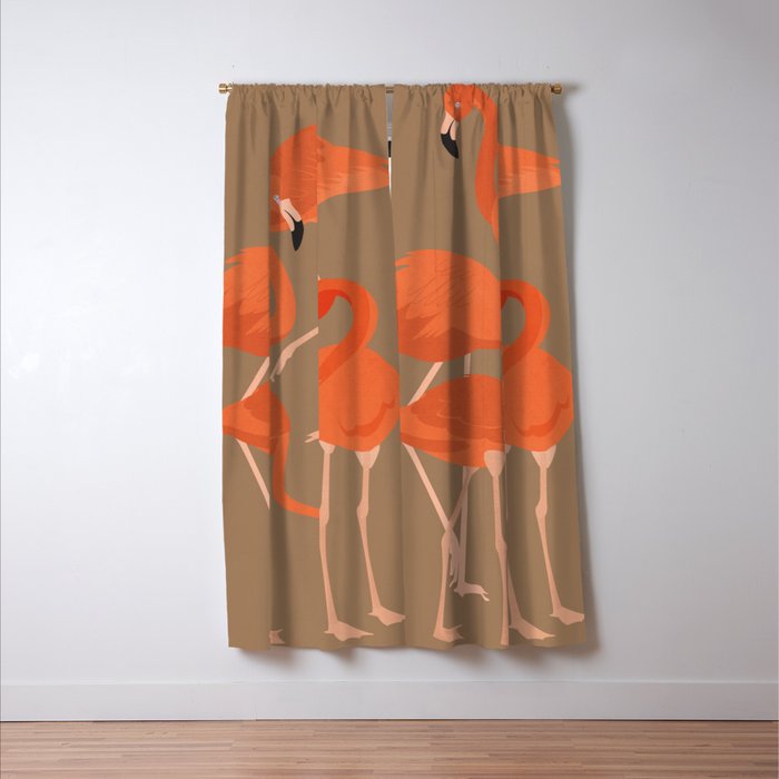 Graceful Flamingos 2 Window Curtain Gallery Image 3
