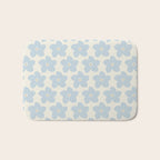 Light Blue And Cream Retro Flower Bath Mat Gallery Image 1