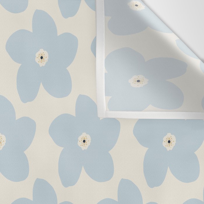 Light Blue And Cream Retro Flower Wall Tapestry Gallery Image 3