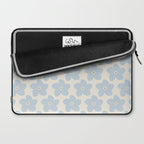 Light Blue And Cream Retro Flower Laptop Sleeve Gallery Image 2