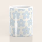Light Blue And Cream Retro Flower Coffee Mug Gallery Image 4