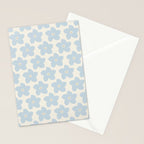 Light Blue And Cream Retro Flower Stationery Card Gallery Image 2