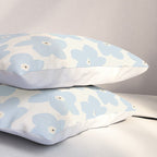 Light Blue And Cream Retro Flower Pillow Sham Gallery Image 3