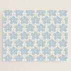 Light Blue And Cream Retro Flower Jigsaw Puzzle Gallery Image 1