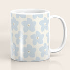 Light Blue And Cream Retro Flower Coffee Mug Gallery Image 1