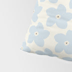 Light Blue And Cream Retro Flower Pillow Sham Gallery Image 4