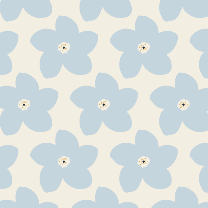 Light Blue And Cream Retro Flower Coffee Mug Gallery Image 2