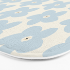 Light Blue And Cream Retro Flower Bath Mat Gallery Image 3