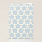 Light Blue And Cream Retro Flower Stationery Card Gallery Image 2