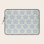 Light Blue And Cream Retro Flower Laptop Sleeve Gallery Image 1