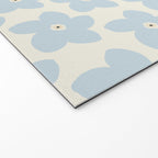 Light Blue And Cream Retro Flower Welcome Mat Gallery Image 2