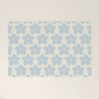 Light Blue And Cream Retro Flower Welcome Mat Gallery Image 1