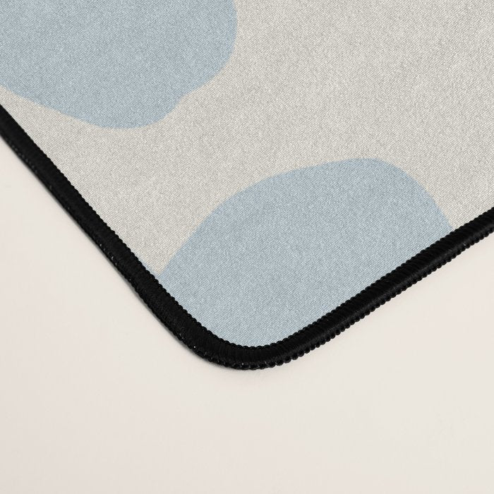 Light Blue And Cream Retro Flower Desk Mat Gallery Image 4