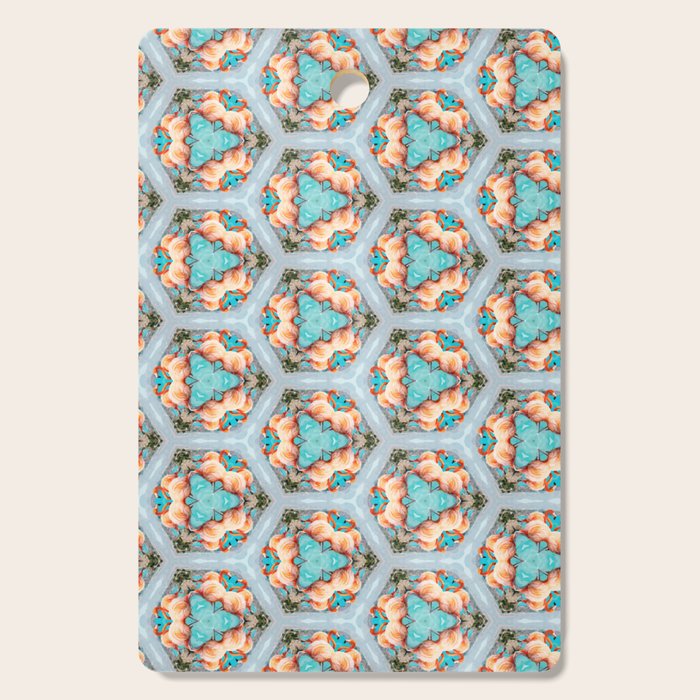 Flamingos on the Beach, Wildlife Surrealism Birds, Nature Flamingo Fantasy Beach Summer Photography Cutting Board Gallery Image 1