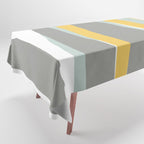 Stripe Abstract, Sun and Beach, Yellow, Pale, Aqua Blue and Gray Tablecloth Gallery Image 1