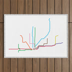 Chicago CTA Map, Chicago Train Map Art, Chicago L Train Map, Chicago Art, Chicago Wall Art, Map Art Outdoor Rug Gallery Image 1