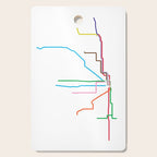 Chicago CTA Map, Chicago Train Map Art, Chicago L Train Map, Chicago Art, Chicago Wall Art, Map Art Cutting Board Gallery Image 1
