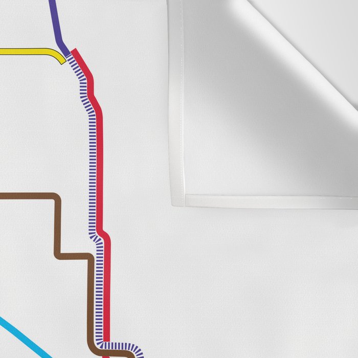 Chicago CTA Map, Chicago Train Map Art, Chicago L Train Map, Chicago Art, Chicago Wall Art, Map Art Wall Tapestry Gallery Image 3