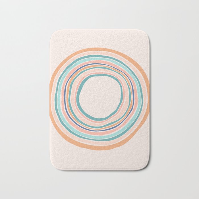 Time Travel - Colorful Rings Bath Mat Gallery Image 1