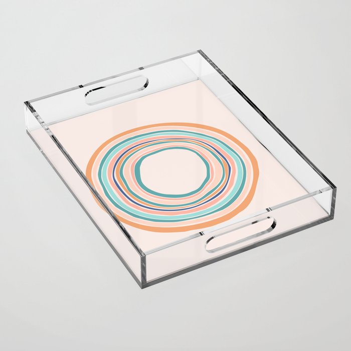 Time Travel - Colorful Rings Acrylic Tray Gallery Image 1