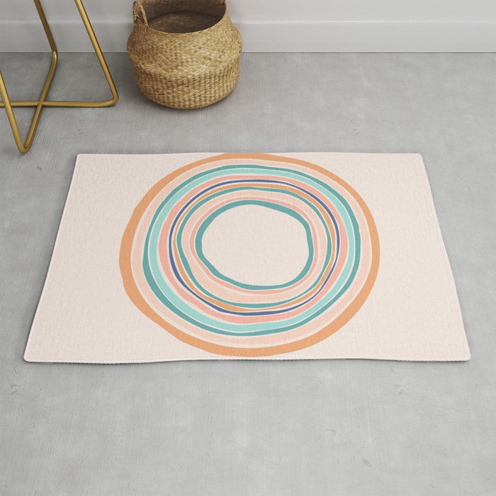 Time Travel - Colorful Rings Rug Gallery Image 1