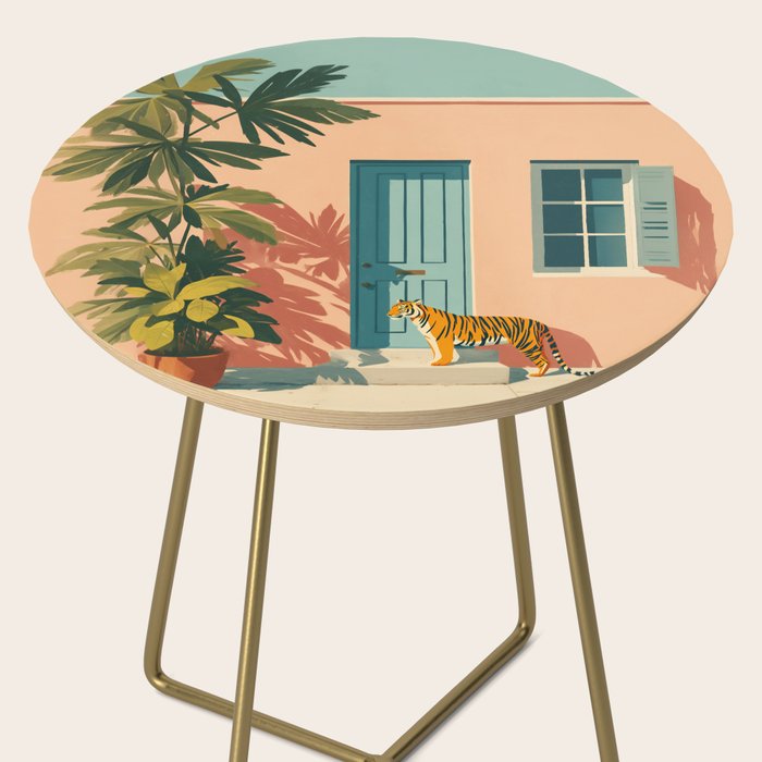 Tiger at Tropical Doorway Side Table Gallery Image 2