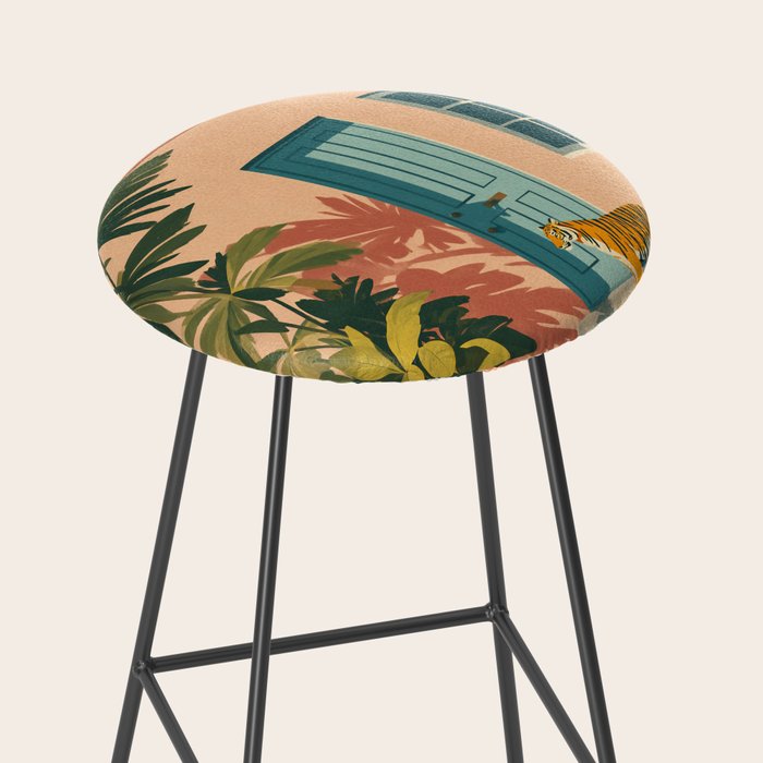 Tiger at Tropical Doorway Stool Gallery Image 2