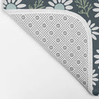 Coming Up Daisies . Navy Bath Mat Gallery Image 2