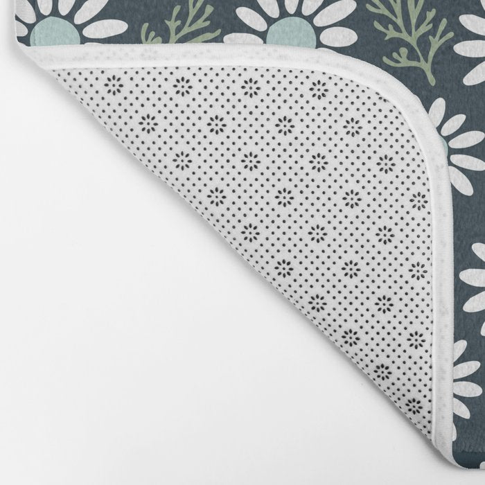 Coming Up Daisies . Navy Bath Mat Gallery Image 2