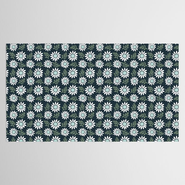 Coming Up Daisies . Navy Tablecloth Gallery Image 2