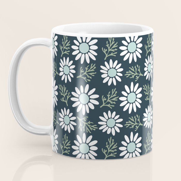 Coming Up Daisies . Navy Coffee Mug Gallery Image 3