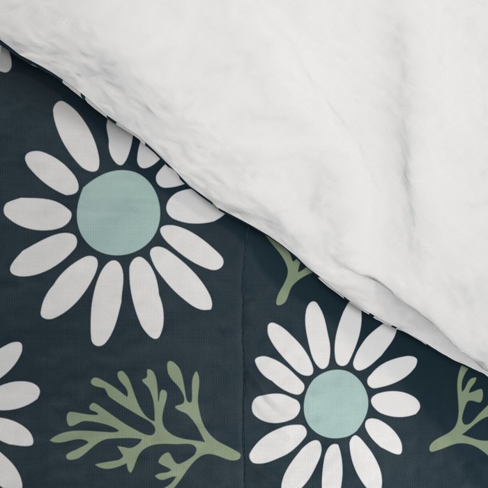 Coming Up Daisies . Navy Comforter Gallery Image 4