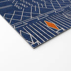 Blue Indigo Jeans Color, Bohemian Oriental Traditional Moroccan Fabric Style Welcome Mat Gallery Image 2
