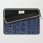Blue Indigo Jeans Color, Bohemian Oriental Traditional Moroccan Fabric Style Laptop Sleeve Gallery Image 2