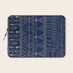 Blue Indigo Jeans Color, Bohemian Oriental Traditional Moroccan Fabric Style Laptop Sleeve Gallery Image 1