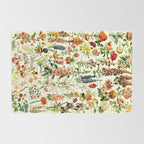 French Vintage Flowers Chart Adolphe Millot Fleurs Larousse Pour Tous Funky Cozy Boho Maximalist Rug Gallery Image 2
