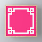 Light Hot Pink and White Greek Key Mini Art Print Gallery Image 1