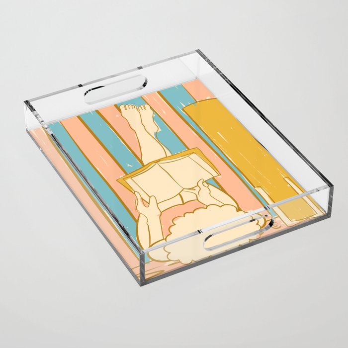 Portrait of a Woman Reading - Quiet Time 4 Acrylic Tray Gallery Image 1