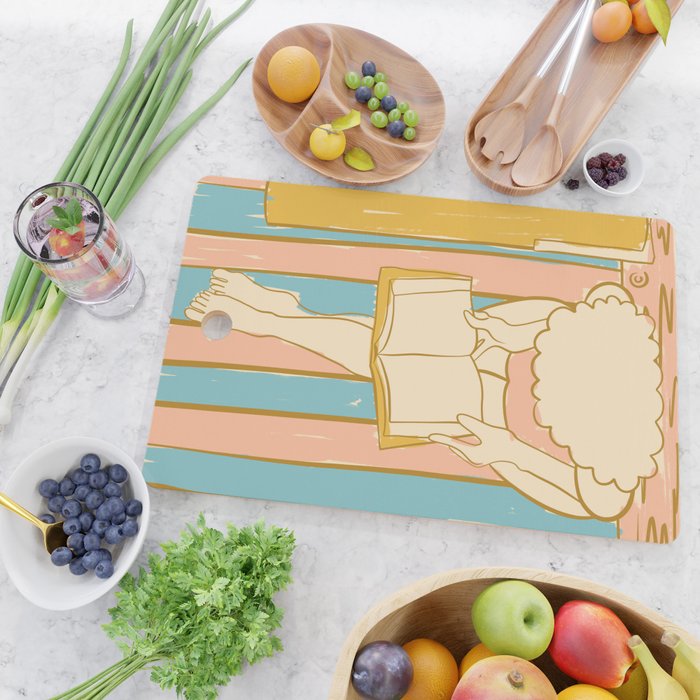 Portrait of a Woman Reading - Quiet Time 4 Cutting Board Gallery Image 2
