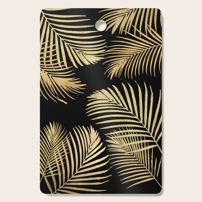 Gold Palm Leaves on Black Cutting Board Gallery Image 1