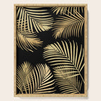 Gold Palm Leaves on Black Serving Tray Gallery Image 1