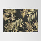 Gold Palm Leaves on Black Rug Gallery Image 2